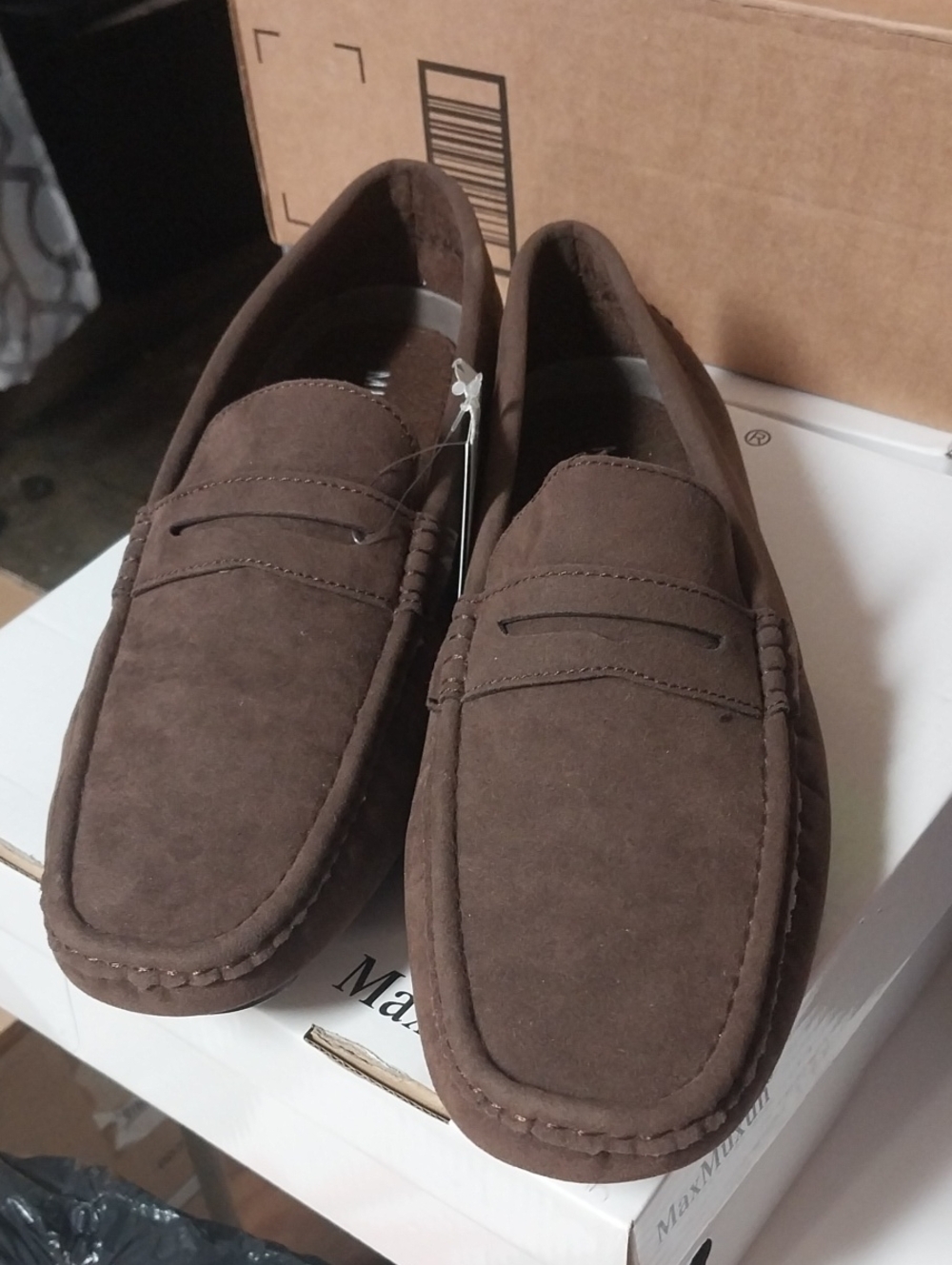 Men's Brown Suede Penny Loafers - Slip-On Comfort